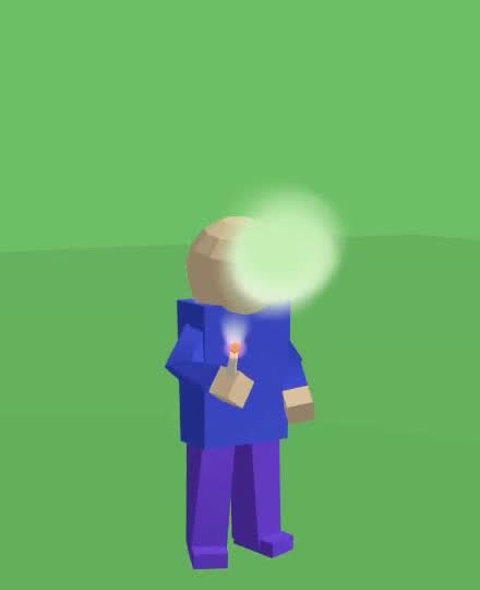 The Zaza emote: the character smokes and blows a big green cloud